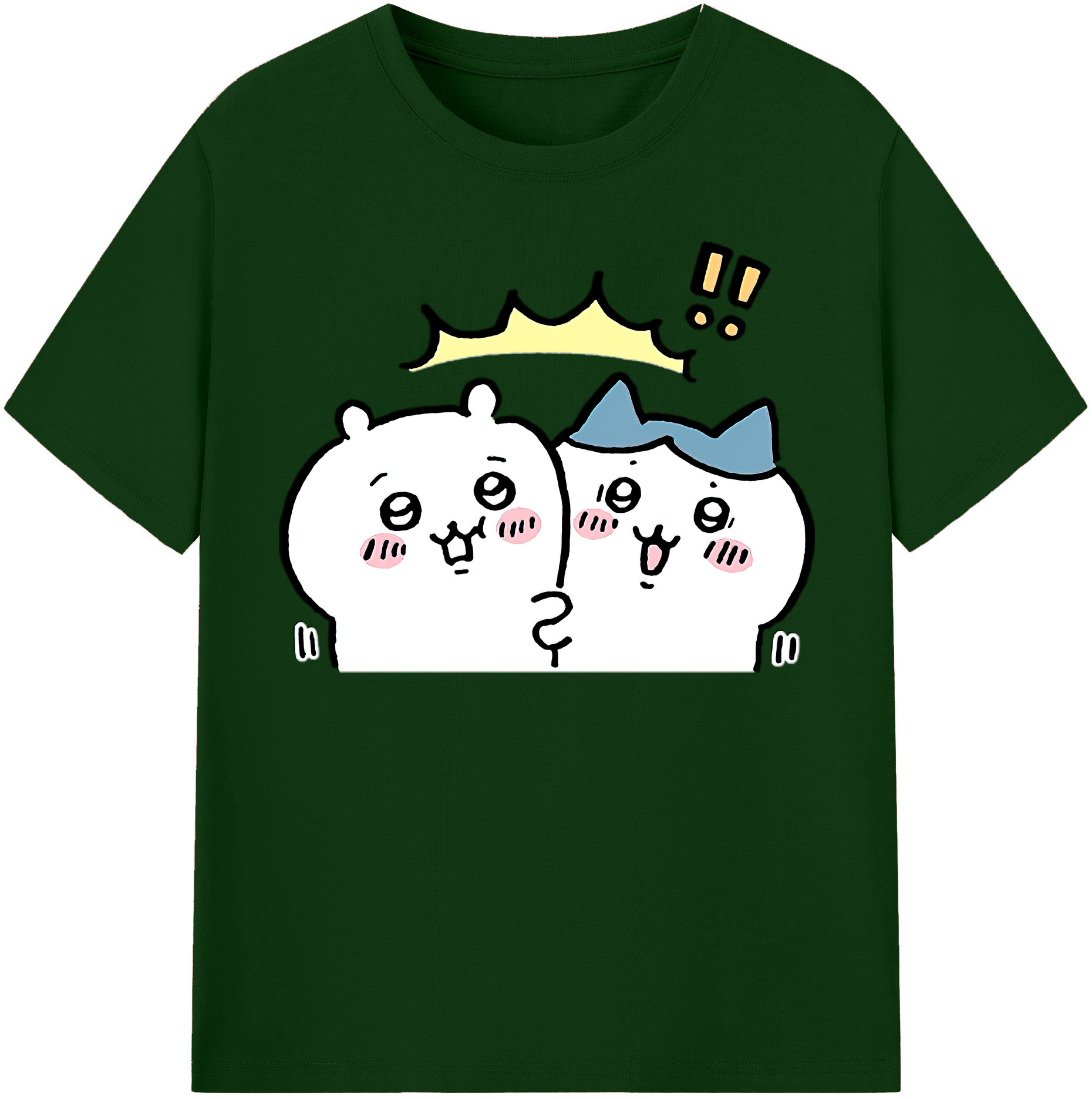（画像用） ちいかわ ハチワレ Chii-kawa hachiware 綿100％半袖Tシャツ（フロントプリント）